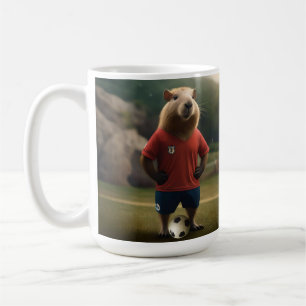 Caneca De Café "Capybara com Ponta de Goal: A Estrela de Futebol 