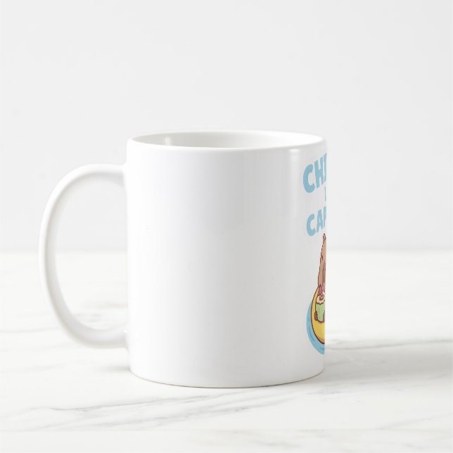 Caneca De Café Capybara Em Uma Piscina Flutuando Refrigerindo Com (Esquerda)