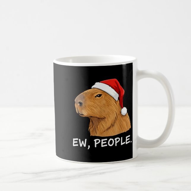 Caneca De Café Capybara Ew People Christmas Funny Sarcastic Humor (Direita)
