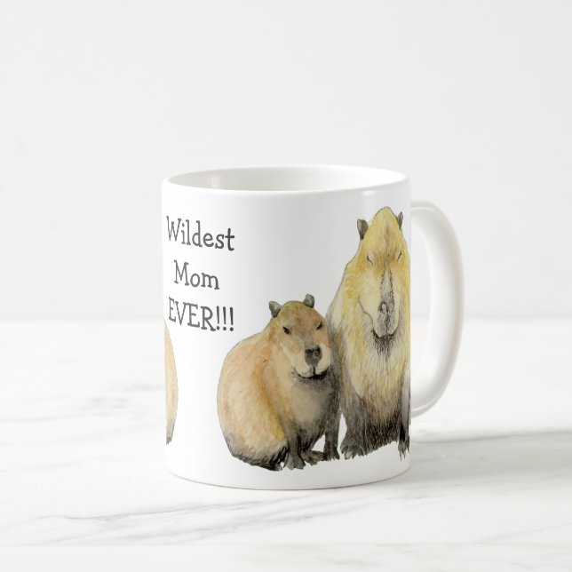Caneca De Café Capybara Mãe (Frente Esquerda)