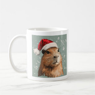 Caneca De Café Capybara, Natal, Adicione Seu Próprio Texto,