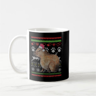 Caneca De Café Capybara Papais noeis-Claus Ugly Christmas Sweater