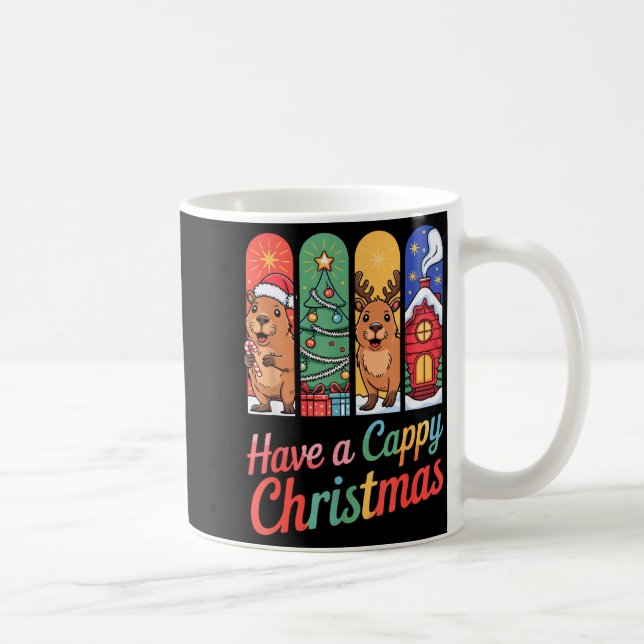 Caneca De Café Capybara Reindeer Xmas Have A Capy Christmas  (Direita)