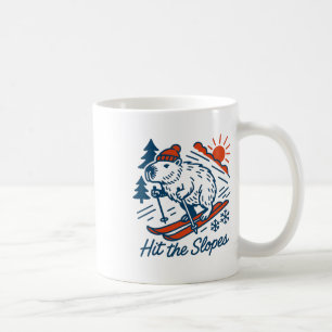 Caneca De Café Capyra Destruindo as Encostas Esqui na Montanha de