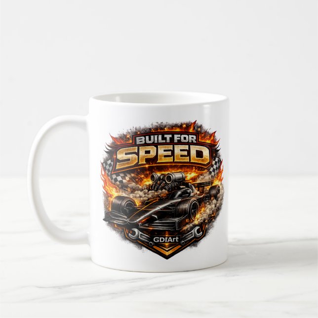 Caneca De Café Car - BUILT FOR SPEED (Esquerda)