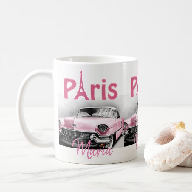 Caneca De Café Car Paris France Mug (Com Donut)