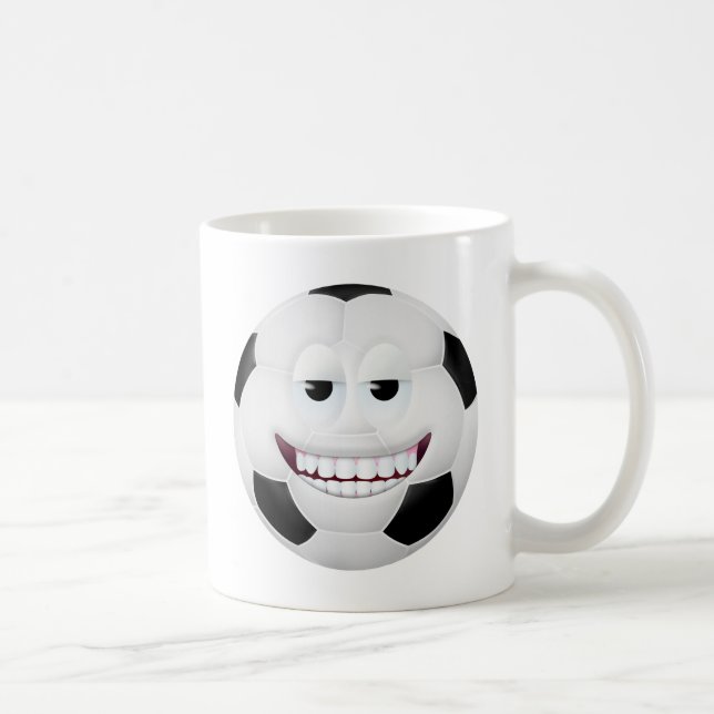 Caneca De Café Cara 2 da bola de futebol (Direita)