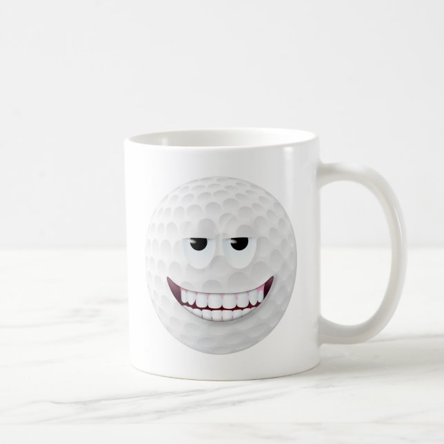 Caneca De Café Cara 2 da bola de golfe (Direita)