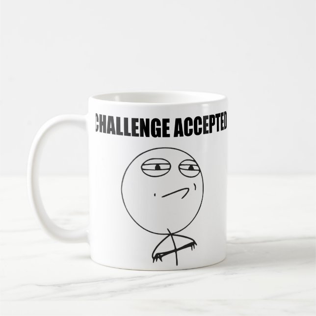Caneca De Café Cara aceitada desafio Meme cómico da raiva (Esquerda)