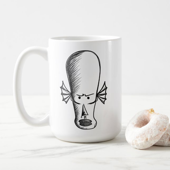 Caneca De Café Cara alienígena (Com Donut)