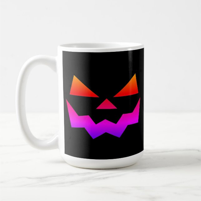 Caneca De Café Cara brilhante de abóbora de Ombre Jack-o-lantern (Esquerda)