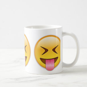 Caneca De Café Cara com a língua para fora colada & firmemente o