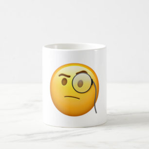 Caneca De Café Cara com Monocle - Emoji