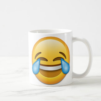 Caneca De Café Cara com os rasgos do direito do emoji da alegria