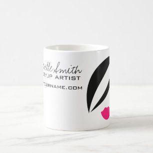 Caneca De Café Cara da mulher do ícone da composição nos lábi