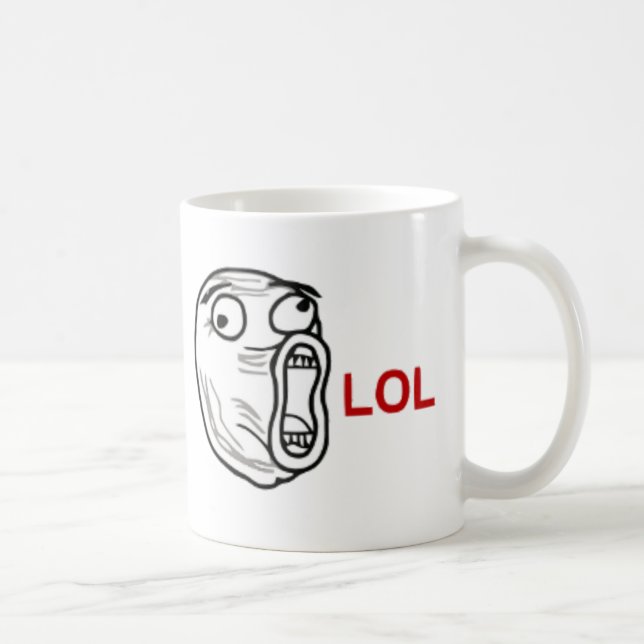 Caneca De Café Cara da raiva de LOL (Direita)