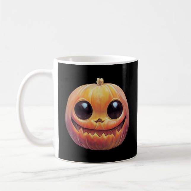 Caneca De Café Cara De Abóbora De Halloween Bonita (Esquerda)