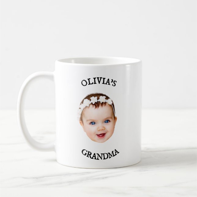 Caneca De Café Cara de bebê para vovó nova vovó Presente de anive (Esquerda)