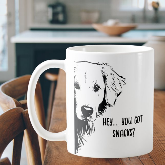 Caneca De Café Cara de Cachorro Engraçada & Petiscos Mãe de Cacho (Criador carregado)