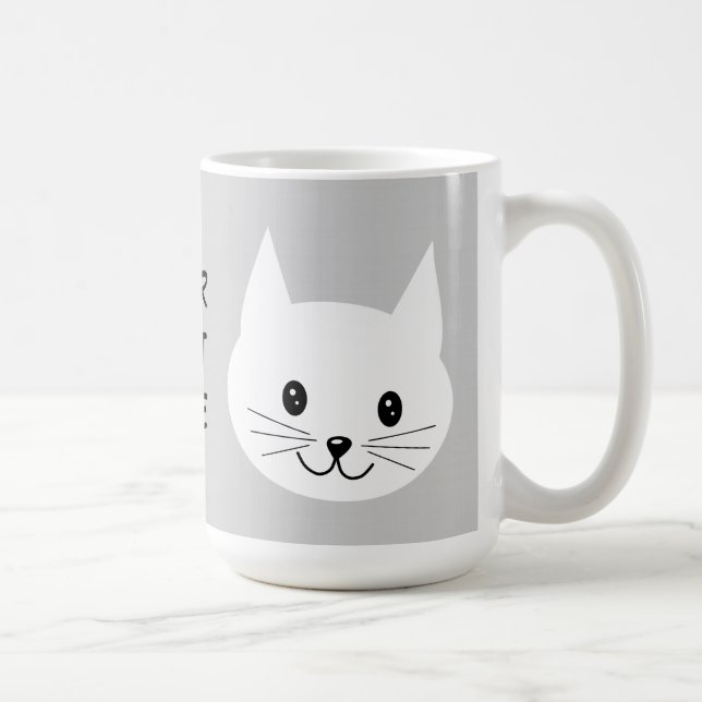 Caneca De Café Cara De Gato Bonita. (Direita)