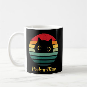 Caneca De Café Cara de Gato Fofo Espia um Miau