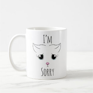 Caneca De Café Cara de Gato Triste: Desculpe