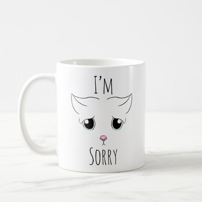 Caneca De Café Cara de Gato Triste: Desculpe (Esquerda)