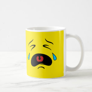 Caneca De Café Cara de grito triste super Emoji