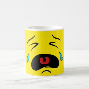 Caneca De Café Cara de grito triste super Emoji