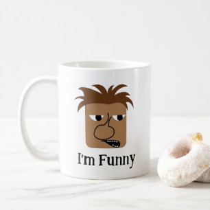 Caneca De Café Cara de Homem Bravo Engraçado Desenho Animado
