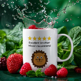 Caneca De Café Cara de leão de texto personalizado do irmão