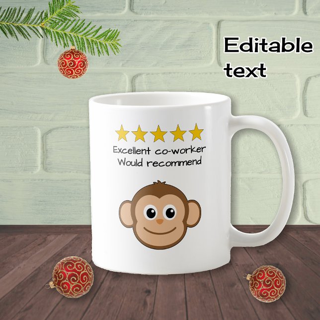 Caneca De Café Cara de macaco de texto personalizado do colaborad (Criador carregado)