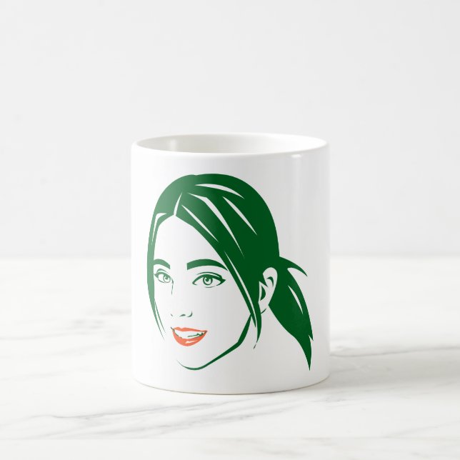 Caneca De Café Cara de mulher bonita Coffee Mug (Centro)
