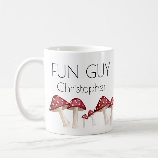 Caneca De Café Cara Divertida Red Mushroom Engraçado (Esquerda)