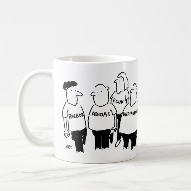 Caneca De Café Cara em T-Shirt declara que não é afiliado (Esquerda)