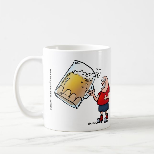 Caneca De Café Cara Engraçada Com Apenas Uma Grande Cãibra De Caf (Esquerda)