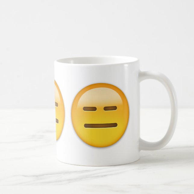 Caneca De Café Cara Expressionless Emoji (Direita)