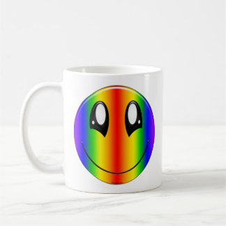 Caneca De Café Cara feliz do arco-íris