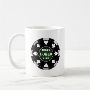 Caneca De Café Cara Gal Poker Club Black Poker Chip Coffee Mug
