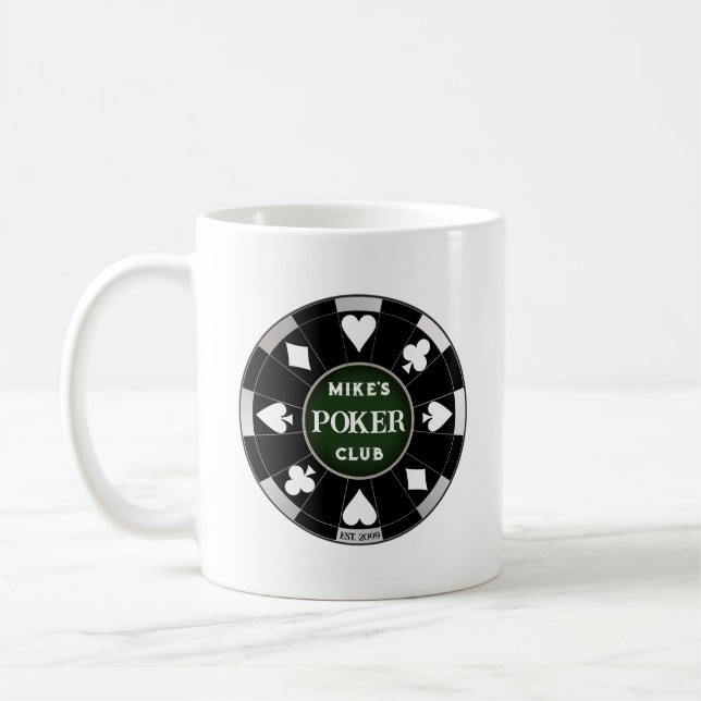 Caneca De Café Cara Gal Poker Club Black Poker Chip Coffee Mug (Esquerda)