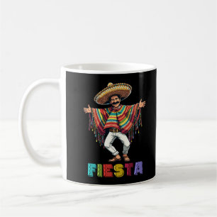 Caneca De Café Cara Mexicana Em Poncho Dançando Fiesta Cinco De M