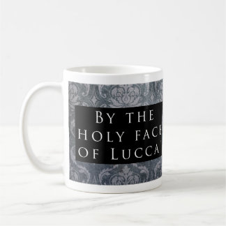 Caneca De Café Cara santamente de Lucca! Preto do teste padrão