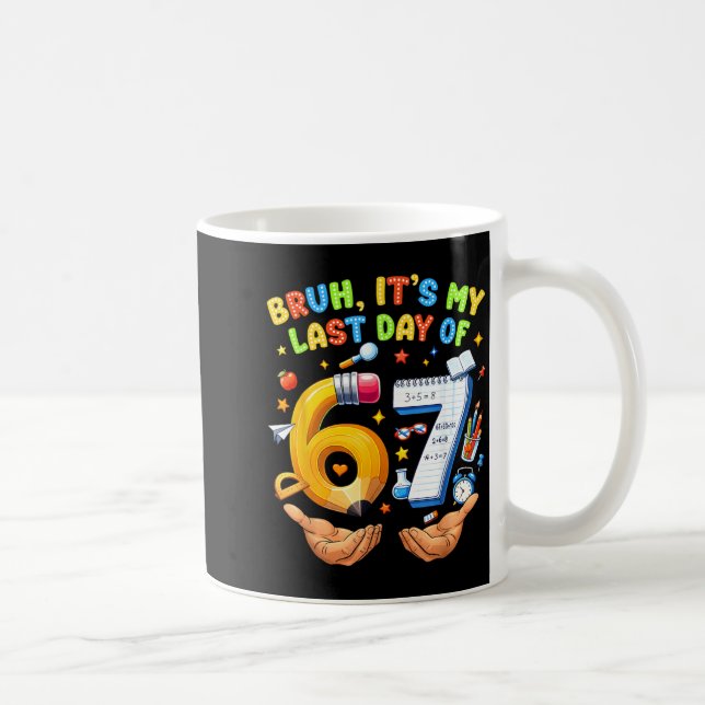 Caneca De Café Cara, Último Dia de 6 7 Escola Seis Sete Meme (Direita)