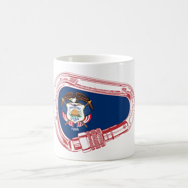 Caneca De Café Carabineiro de subida da bandeira de Utah (Centro)