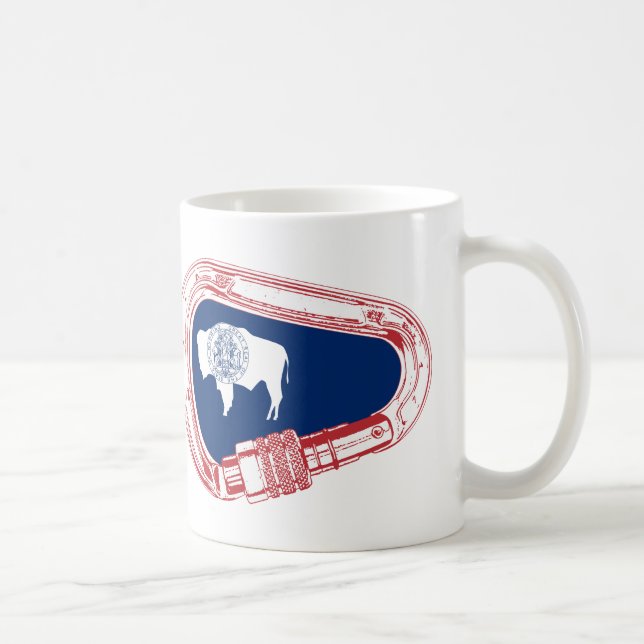 Caneca De Café Carabineiro de trepagem de bandeira de Wyoming (Direita)