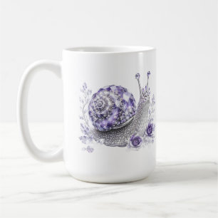 Caneca De Café Caracol de Cristal Roxo Prata
