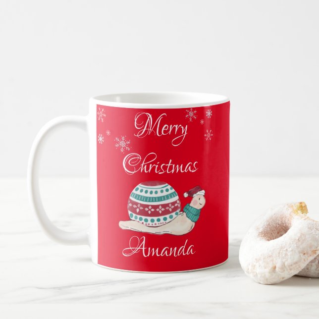 Caneca De Café Caracol-de-natal (Com Donut)