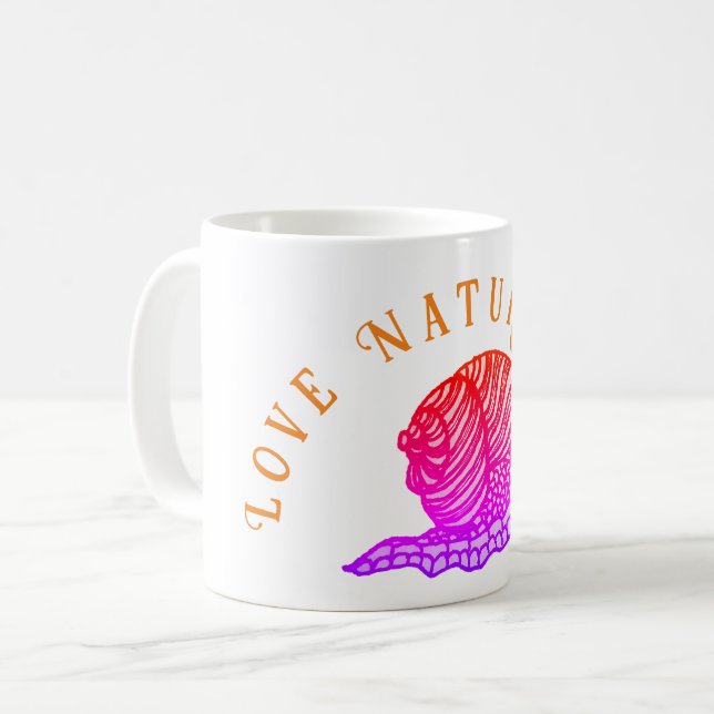 Caneca De Café Caracol em estilo gráfico (Frente Esquerda)