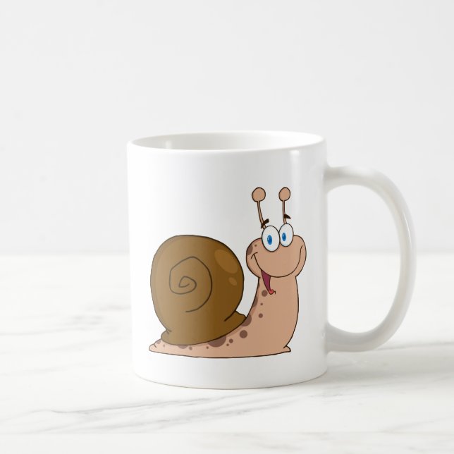 Caneca De Café Caracol feliz dos desenhos animados (Direita)