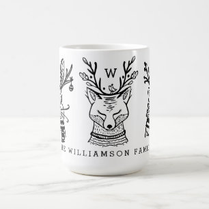 Caneca De Café Caracteres da Família Animal da Floresta de Natal